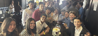 Young people at dinner table