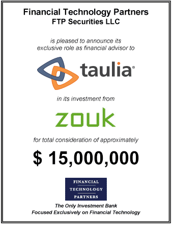 FT Partners Advises Taulia on its $15mm Financing
