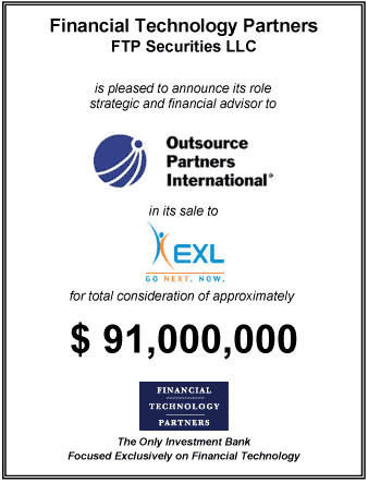 FT Partners Advises on Sale of Outsource Partners International to ExlService