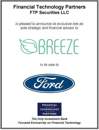 FT Partners Advises Breeze on its Sale to Ford