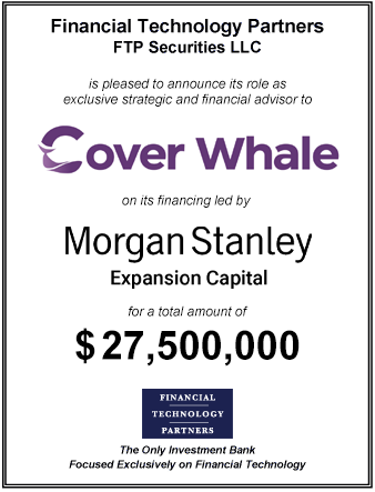 FT Partners Advises Cover Whale on its $27,500,000 Financing