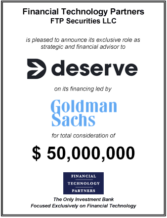 FT Partners Advises Deserve on its $50,000,000 Financing