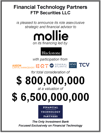 FT Partners Advises Mollie on its $800 million Financing