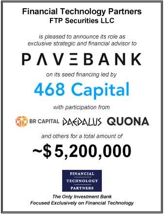 FT Partners Advises Pave Bank on its $5,200,000 Seed Financing