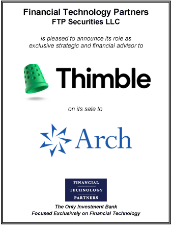 FT Partners Advises Thimble on its Sale to Arch Insurance