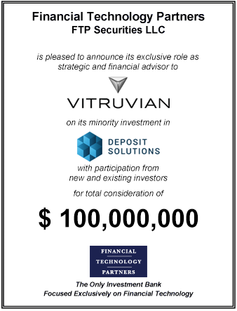 FT Partners Advises Vitruvian on its Investment in Deposit Solutions