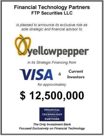 FT Partners Advises YellowPepper on its $12,500,000 Series D Financing with Visa and Current Investors