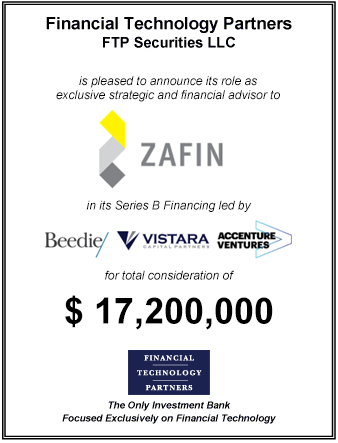 FT Partners Advises Zafin on its $17,200,000 Series B Financing