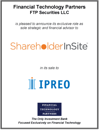 FT Partners Advises Shareholder Insite in its Sale to Ipreo