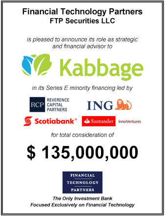 FT Partners Advises Kabbage on its $135mm Minority Financing